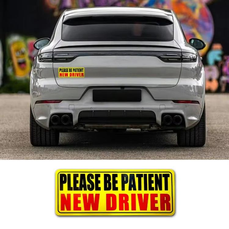 10pcs New Driver Car Probationary Sticker Reflective Magnetic Warning Sticker, Style: 2