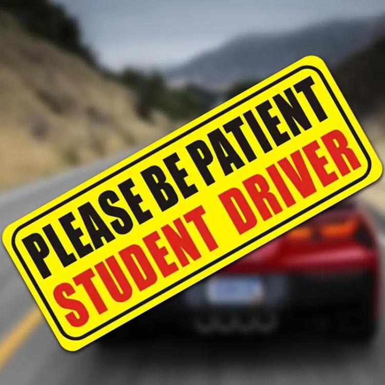 10pcs New Driver Car Probationary Sticker Reflective Magnetic Warning Sticker, Style: 2