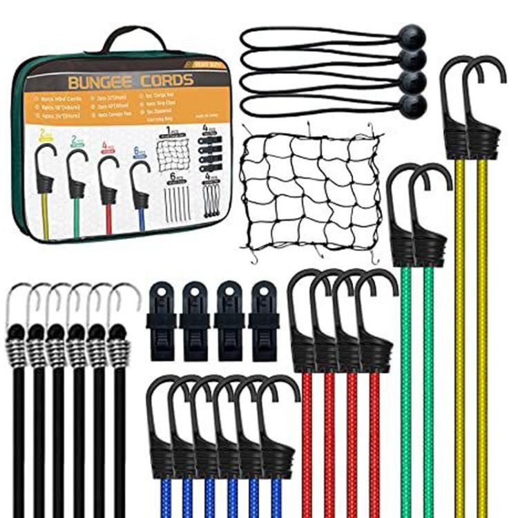 30pcs High-Elastic Rubber Elastic Cord Set Motorcycle Bicycle Tie-Down Straps Tent Elastic Cords, Spec: Bagged