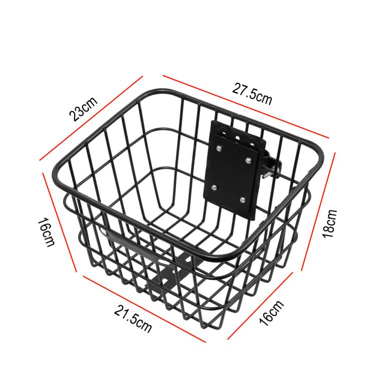 Electric Scooter Universal Front Basket Portable Practical Iron Tube Basket - Black