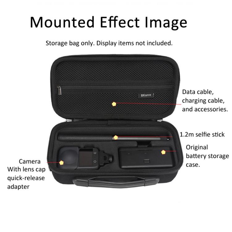 BKano Carrying Case for DJI Osmo 360 Adventure Combo Water-Resistant Hard Shell Shoulder/Handbag - Black