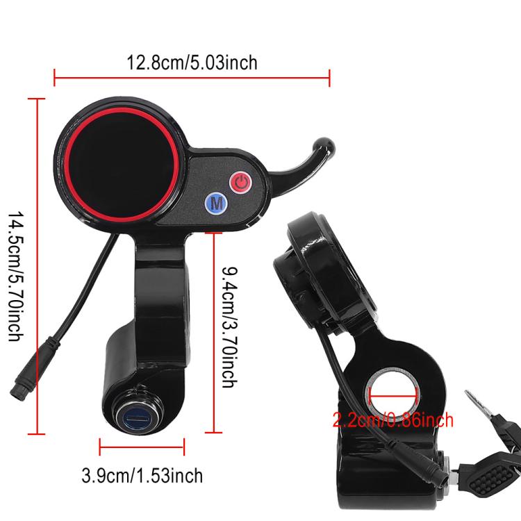 For Hitway H5 Electric Scooter LCD Display With Lock 6 Pin Dashboard