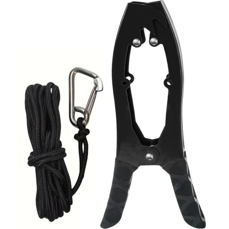 Canoe/Kayak Self-Locking Stainless Steel Anchor Clamp With Toothed Jaws, Specification: Black + Metal Buckle