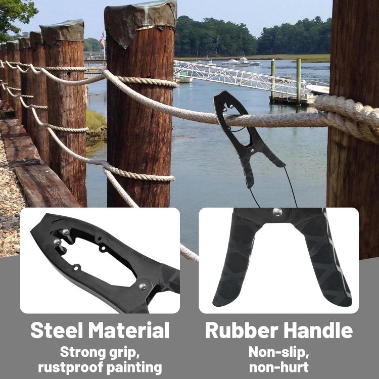 Canoe/Kayak Self-Locking Stainless Steel Anchor Clamp With Toothed Jaws, Specification: Black