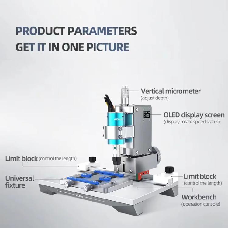 AiXun 2nd Generation Intelligent BGA Chip Polisher Phone Motherboard Automatic Repair Screen IC Degumming Machine EU Plug