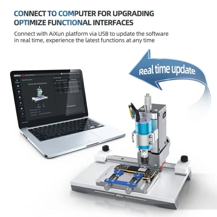 AiXun 2nd Generation Intelligent BGA Chip Polisher Phone Motherboard Automatic Repair Screen IC Degumming Machine US Plug