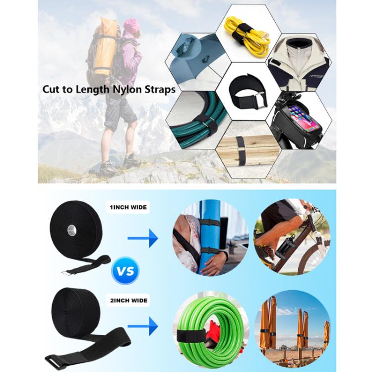 Self-adhesive Hook-and-loop Nylon Tie Wraps, Length: 0.025 x 10m + 30 Hooks