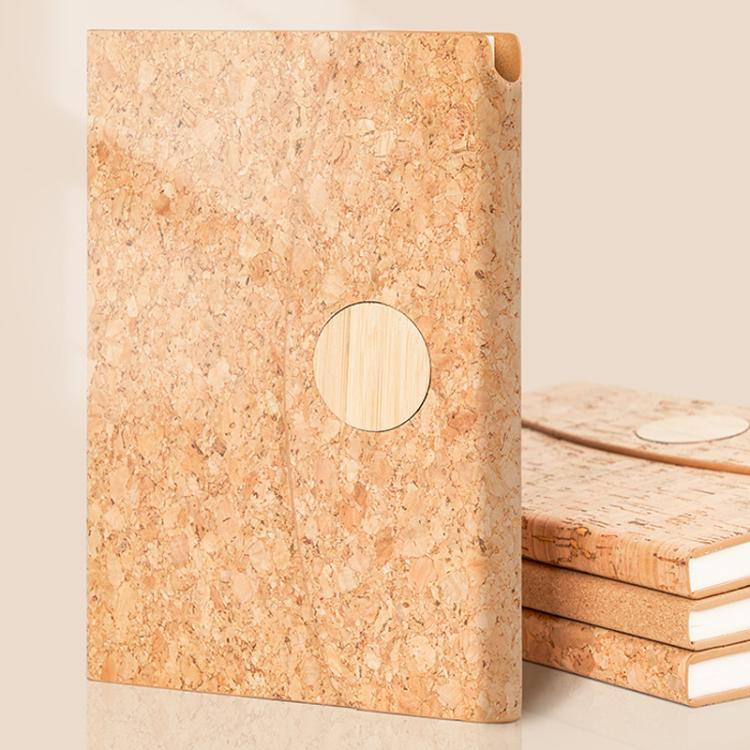 Eco-Friendly Soft Pine Wood Notebook with Pen Holder Tri-Fold A5 Journal with Magnetic Closure