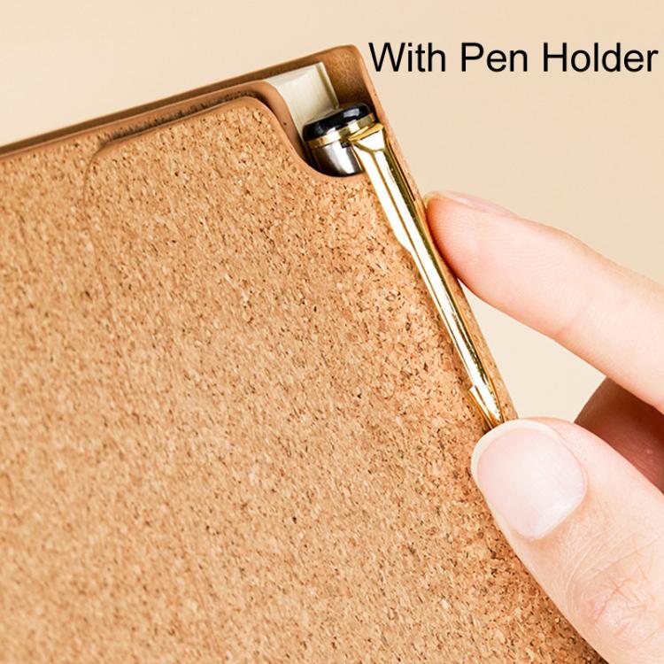 Eco-Friendly Soft Pine Wood Notebook with Pen Holder Tri-Fold A5 Journal with Magnetic Closure