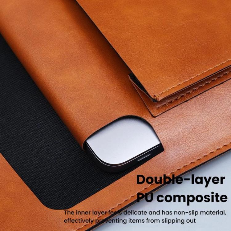 A4 Double Layer PU Document Bag 14 Inch Laptop Briefcase File Organizer Holder For Office School Supplies