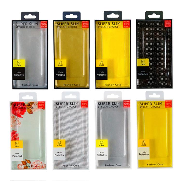 100pcs /Pack Clear PVC Blister Packaging Boxes For Phone Cases Retail Boxes White+Gold Cardboard