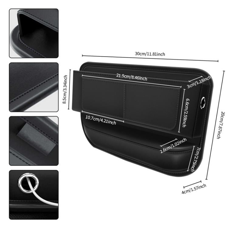 Multifunctional Car Interior Seat Crack Storage Box, Size: 30x20x4cm - Flat Line