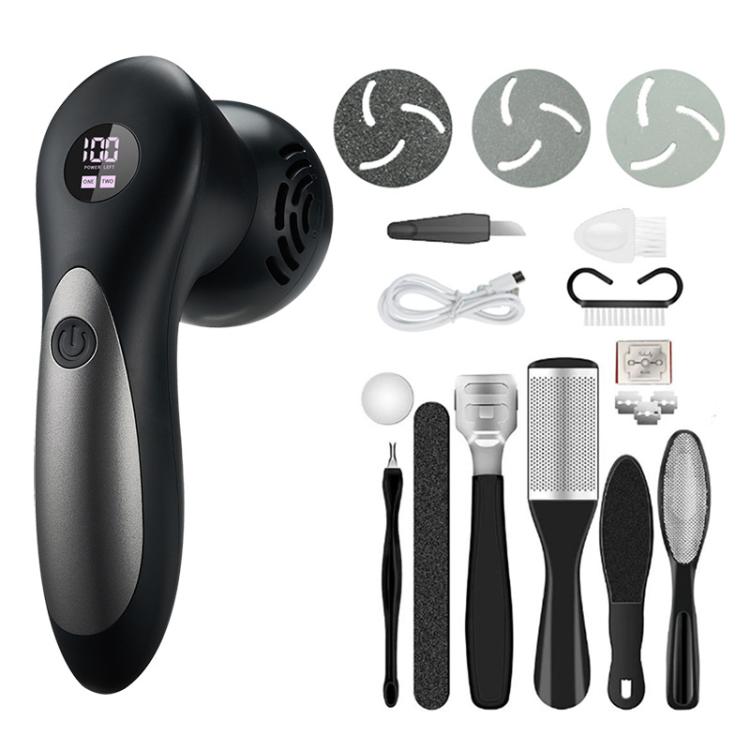 ZM-518 Electric Vacuum Callus Remover With Digital Display Dead Skin Callus Foot File Machine, Spec: 10pcs Black