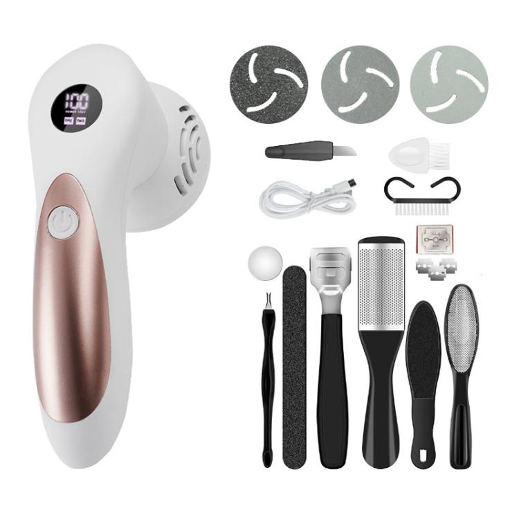 ZM-518 Electric Vacuum Callus Remover With Digital Display Dead Skin Callus Foot File Machine, Spec: 10pcs White