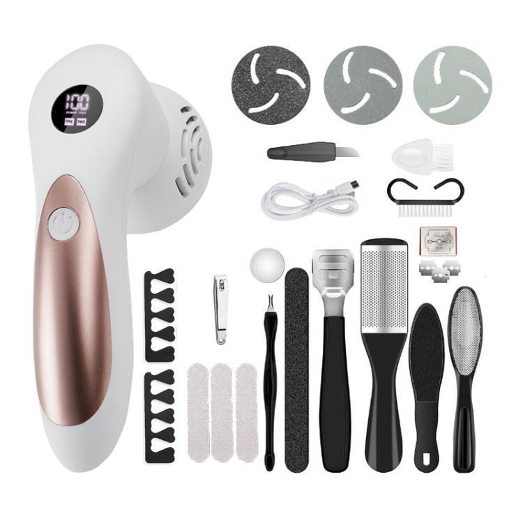 ZM-518 Electric Vacuum Callus Remover With Digital Display Dead Skin Callus Foot File Machine, Spec: 13pcs White