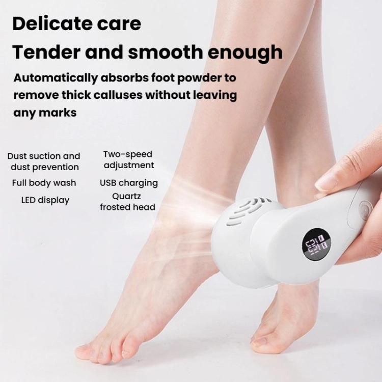 ZM-518 Electric Vacuum Callus Remover With Digital Display Dead Skin Callus Foot File Machine, Spec: 10pcs White
