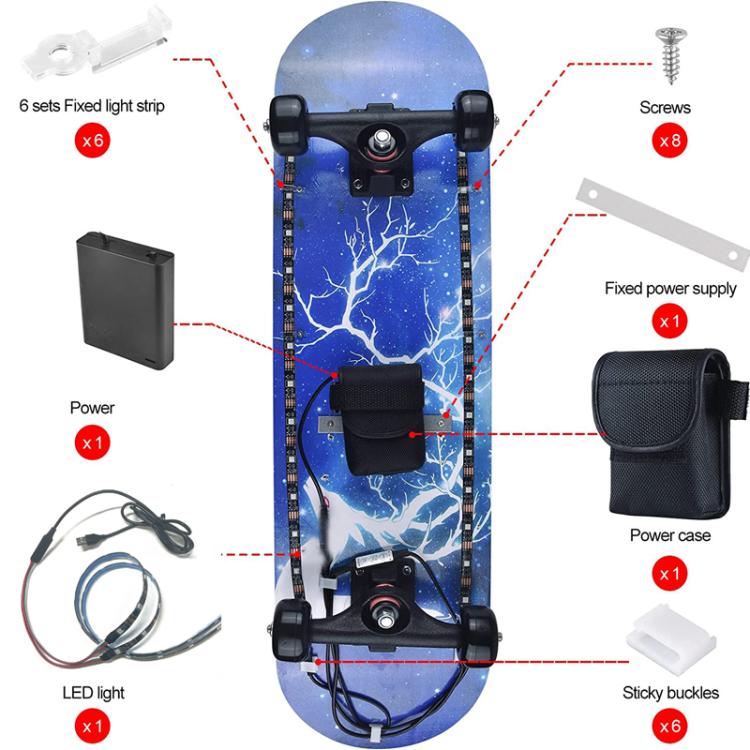 Scooter Chassis RGB Ambient Lighting Strip With Battery Compartment, Specification: 0.5m 30 Lights