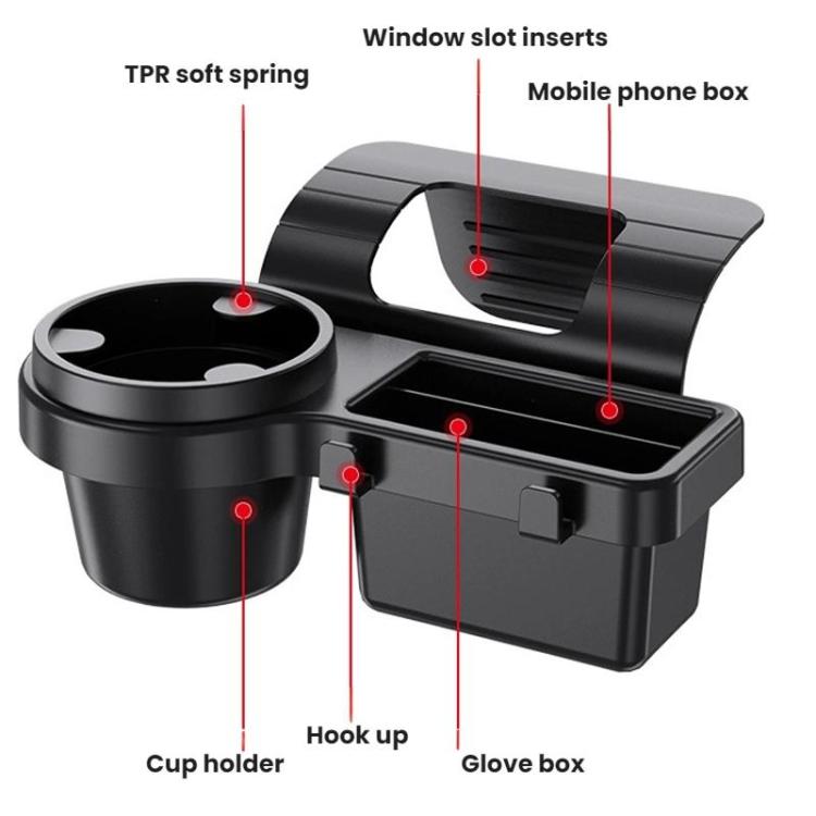 SHUNWEI Multifunctional Door Storage Cup Holder Mobile Phone Slot Storage Box - 202x176x91mm