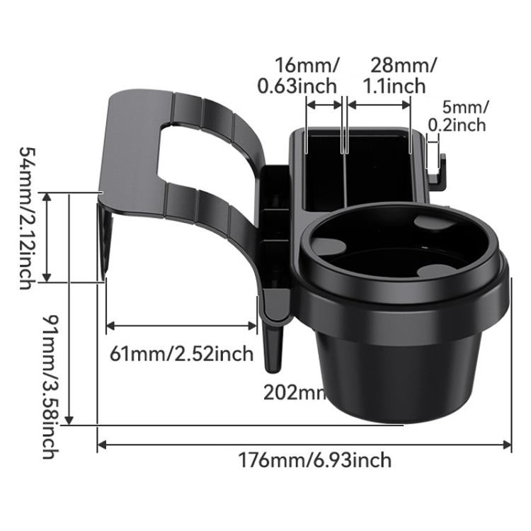 SHUNWEI Multifunctional Door Storage Cup Holder Mobile Phone Slot Storage Box - 202x176x91mm
