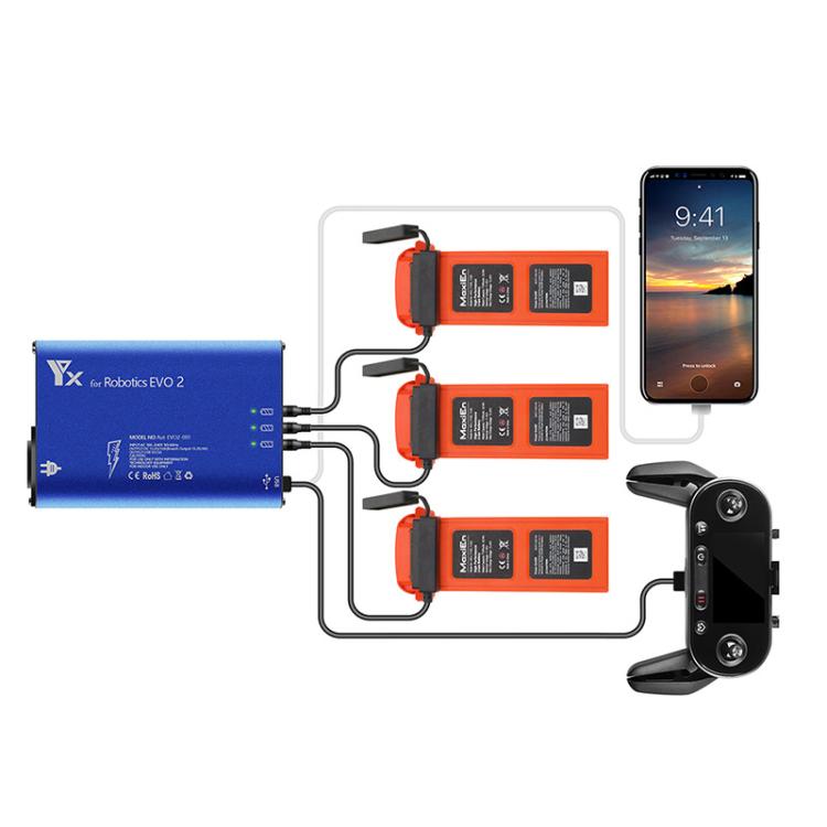 For Autel Robotics EVO 2 YX Aluminum Charger With Switch EU Plug