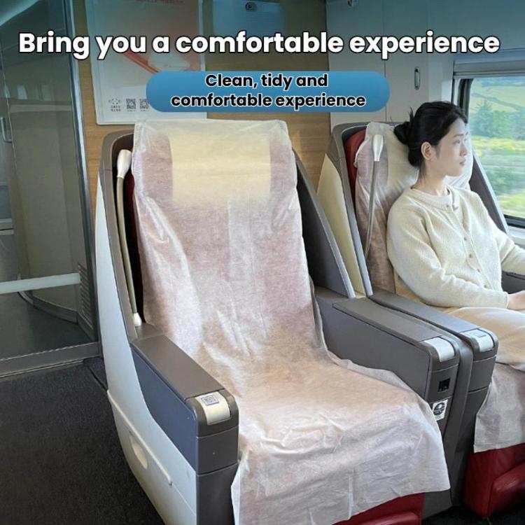 10pcs Disposable Seat Cover Disposable Non-Woven Train Seat Cover Anti-Dirt Dust-Proof Protective Seat Cushion, Spec: Without Armrests