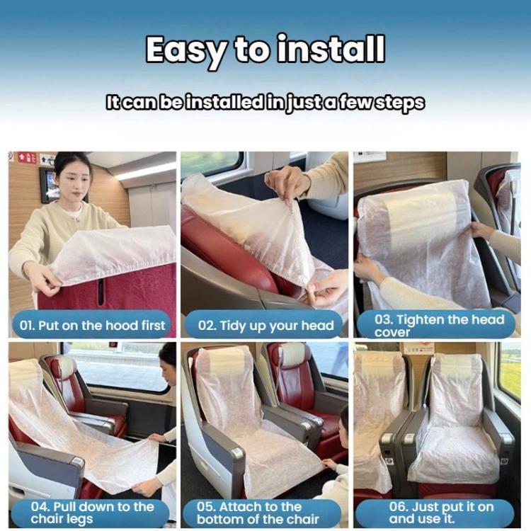 10pcs Disposable Seat Cover Disposable Non-Woven Train Seat Cover Anti-Dirt Dust-Proof Protective Seat Cushion, Spec: Without Armrests