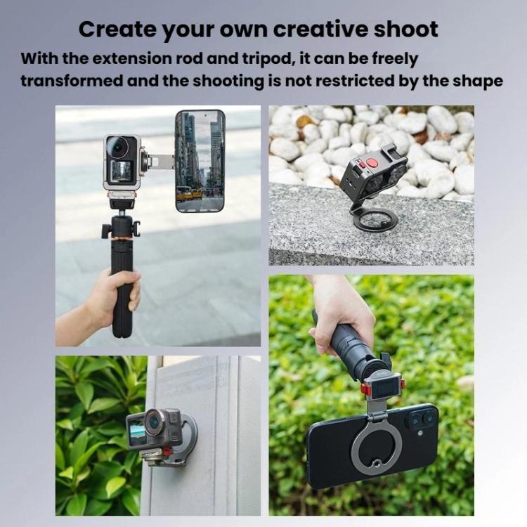 For DJI Osmo Action 3 / 4 / 5 Pro / Osmo 360 Flymile Quick-Release Magnetic Mount - Black