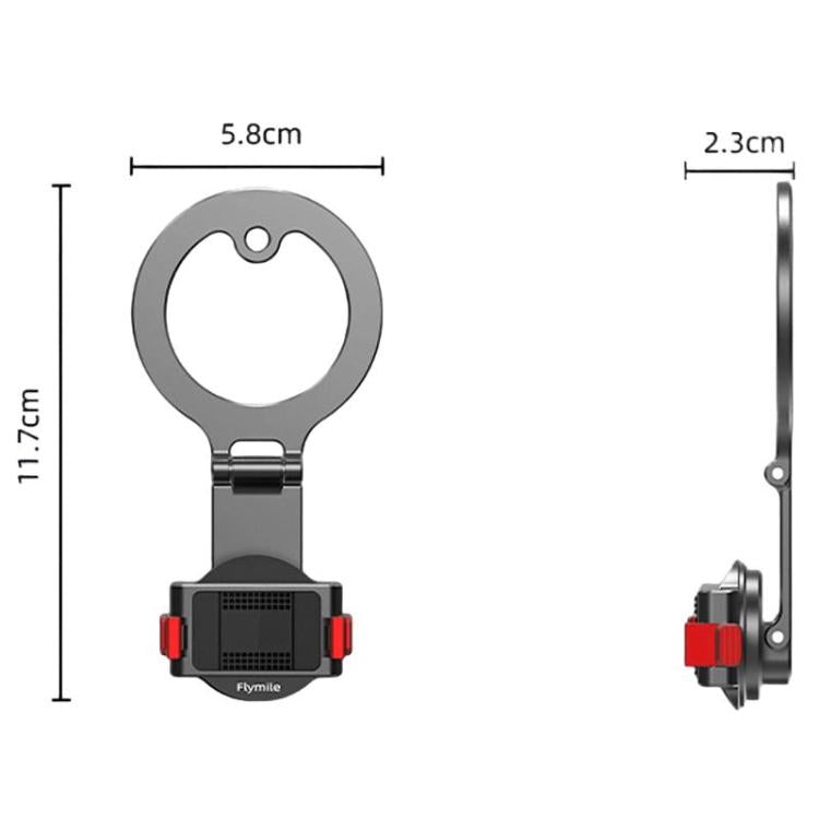 For DJI Osmo Action 3 / 4 / 5 Pro / Osmo 360 Flymile Quick-Release Magnetic Mount - Black