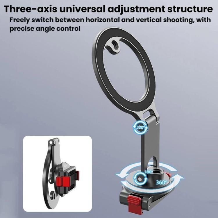 For DJI Osmo Action 3 / 4 / 5 Pro / Osmo 360 Flymile Quick-Release Magnetic Mount - Black
