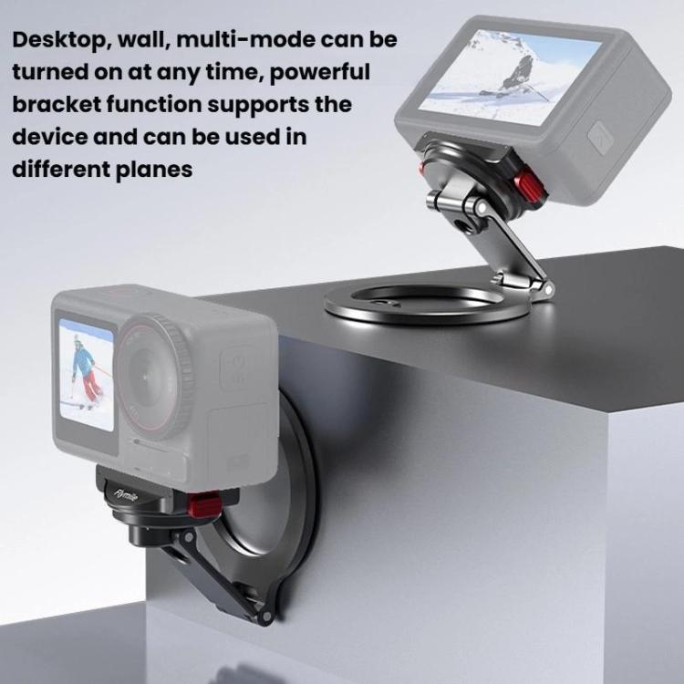 For DJI Osmo Action 3 / 4 / 5 Pro / Osmo 360 Flymile Quick-Release Magnetic Mount - Black