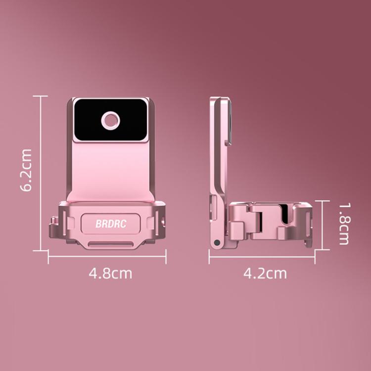 For DJI Osmo Pocket 3 BRDRC Magnetic Mount Expandable Back Clip Adapter - Pink