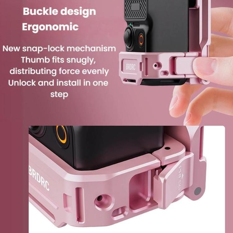 For DJI Osmo Pocket 3 BRDRC Magnetic Mount Expandable Back Clip Adapter - Pink