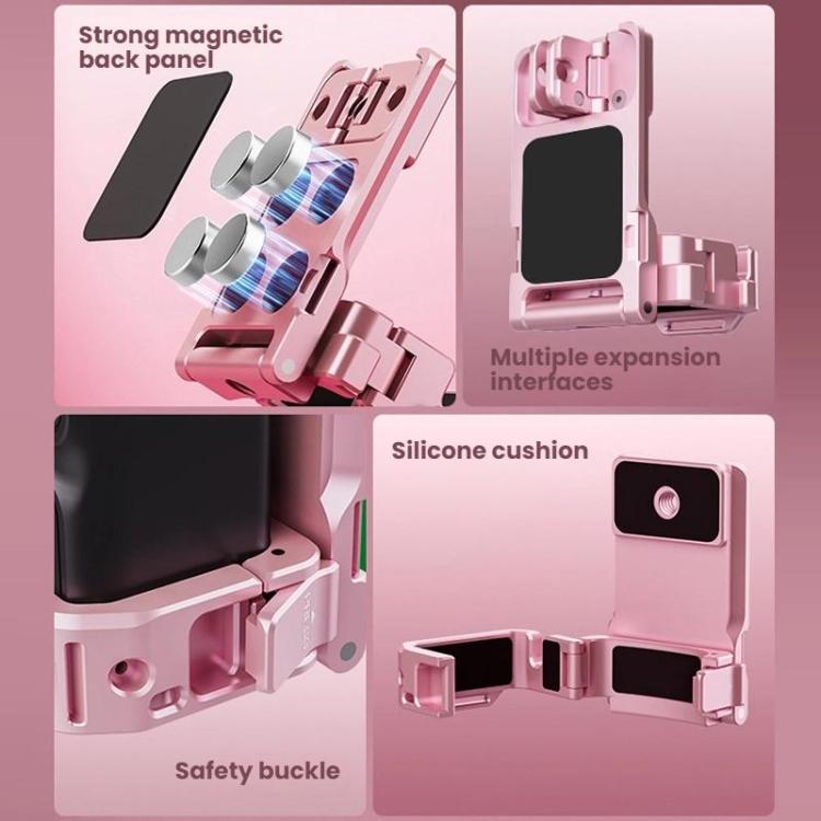 For DJI Osmo Pocket 3 BRDRC Magnetic Mount Expandable Back Clip Adapter - Pink