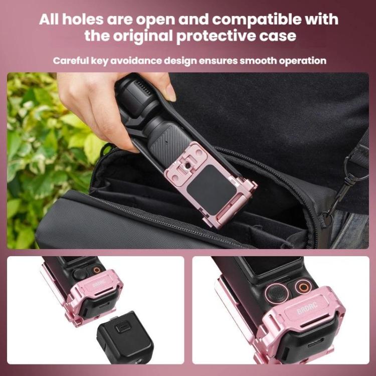 For DJI Osmo Pocket 3 BRDRC Magnetic Mount Expandable Back Clip Adapter - Pink