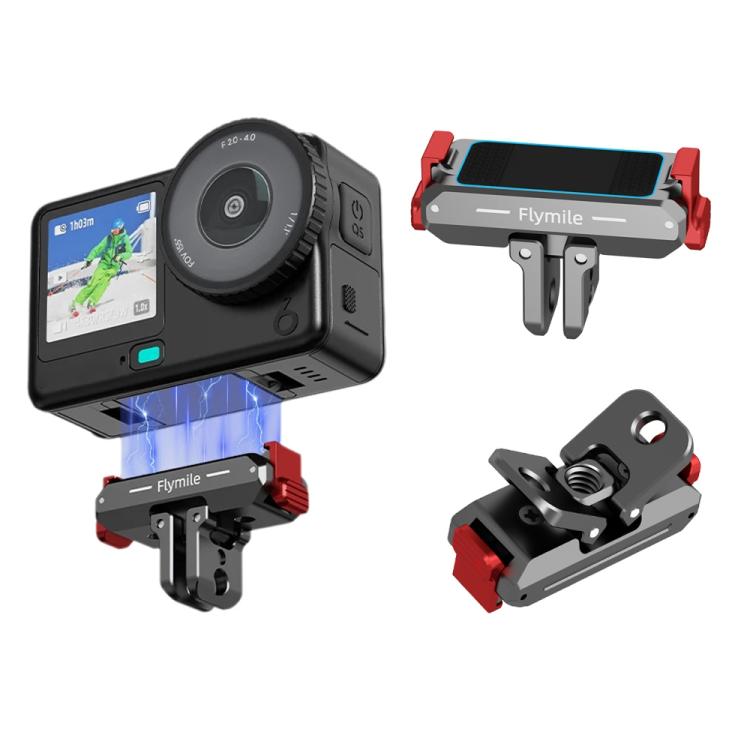 For DJI Osmo Nano Flymile Magnetic Quick-Release Base Two-Jaw Foldable Extension Bracket Accessories For Action Cameras, Version: Metal