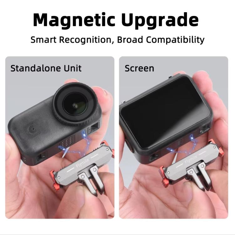 For DJI Osmo Nano Flymile Magnetic Quick-Release Base Two-Jaw Foldable Extension Bracket Accessories For Action Cameras, Version: Metal
