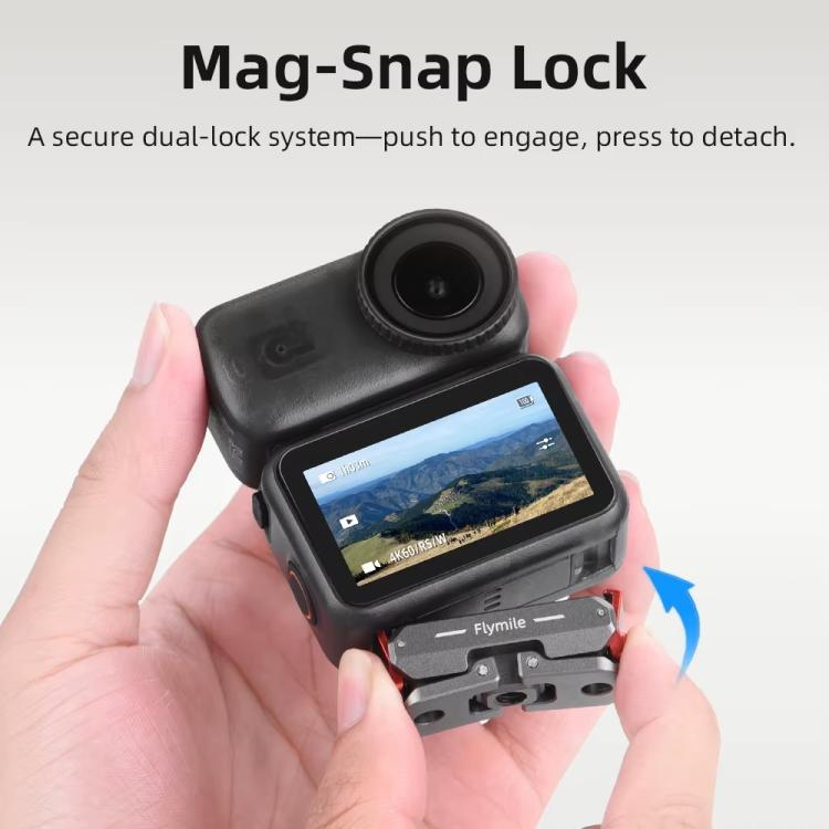 For DJI Osmo Nano Flymile Magnetic Quick-Release Base Two-Jaw Foldable Extension Bracket Accessories For Action Cameras, Version: Metal