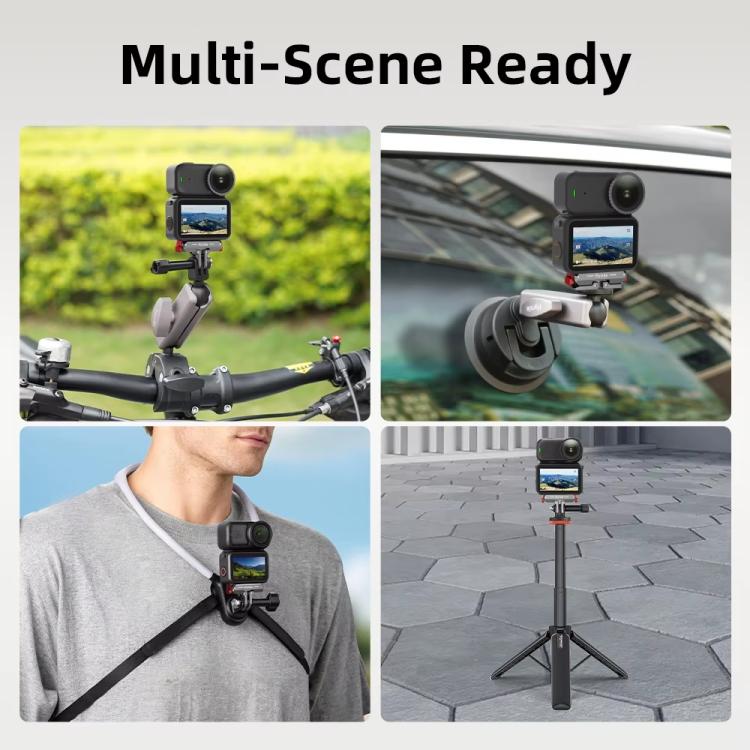 For DJI Osmo Nano Flymile Magnetic Quick-Release Base Two-Jaw Foldable Extension Bracket Accessories For Action Cameras, Version: Metal