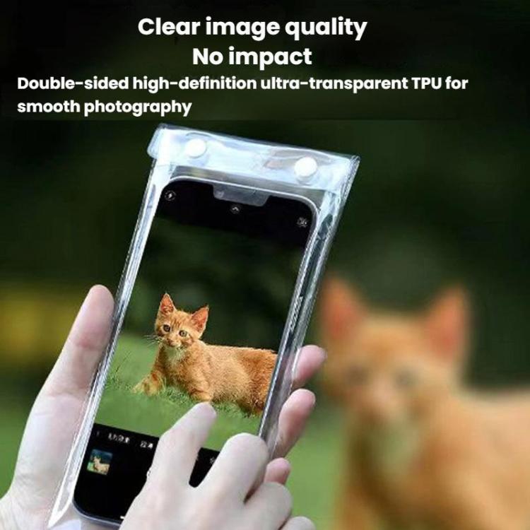 10pcs Waterproof Phone Pouch For Cycling Rechargeable Mount-CompatibleTouchscreen-Enabled Rainproof Case - Transparent