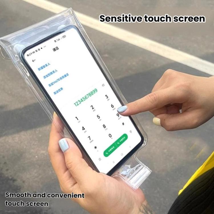 10pcs Waterproof Phone Pouch For Cycling Rechargeable Mount-CompatibleTouchscreen-Enabled Rainproof Case - Transparent