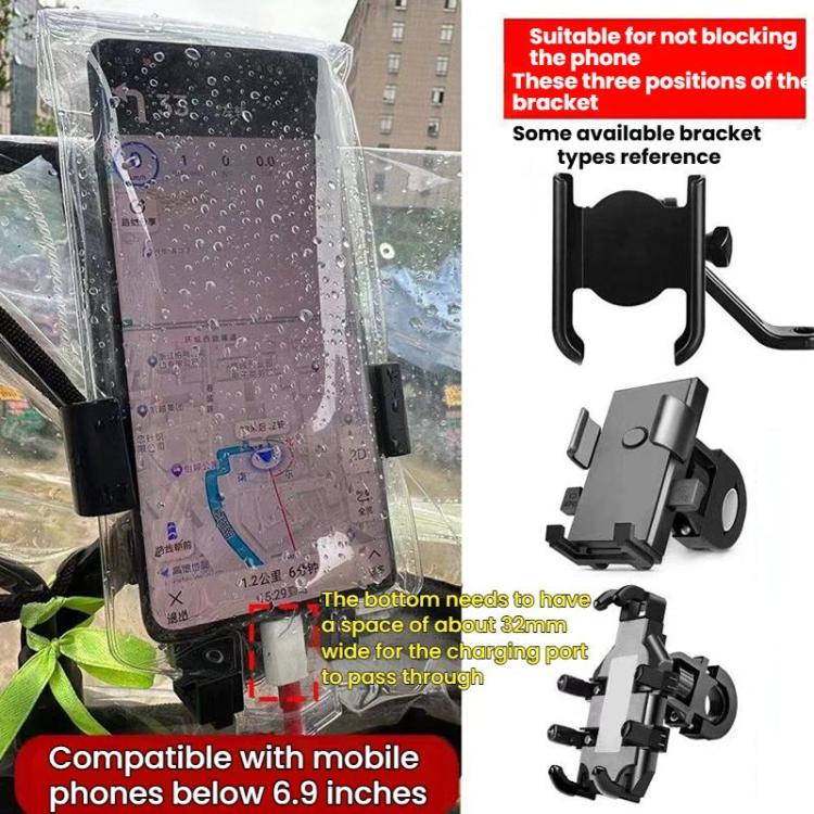 10pcs Waterproof Phone Pouch For Cycling Rechargeable Mount-CompatibleTouchscreen-Enabled Rainproof Case - Transparent
