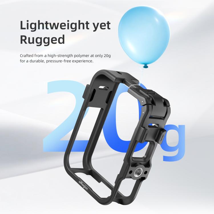 For DJI Osmo 360 aMagisn Expansion Cage Plastic Frame with Lens Cap - Black
