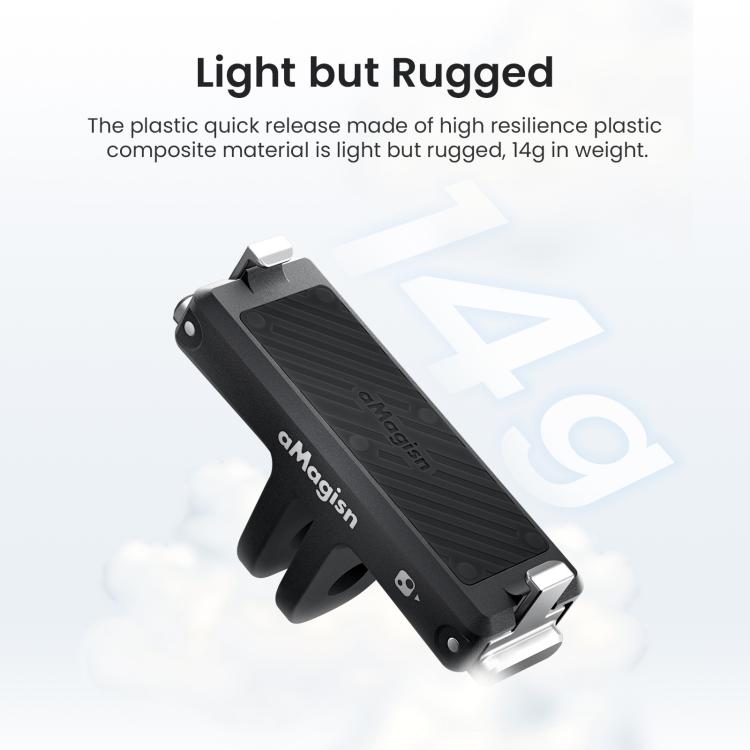 For Insta360 Go Ultra Camera aMagisn Quick Release Magnetic Base Plastic Mount Adapter - Black