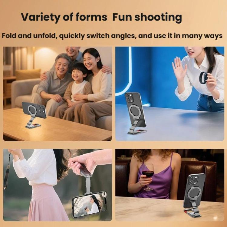 Flymile MB015 Magsafe Magnetic Cell Phone Shooter Folding Metal Clip 1/4 Expanding Stand Accessory