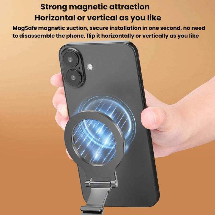Flymile MB015 Magsafe Magnetic Cell Phone Shooter Folding Metal Clip 1/4 Expanding Stand Accessory