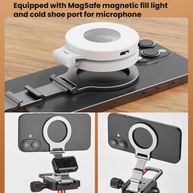 Flymile MB015 Magsafe Magnetic Cell Phone Shooter Folding Metal Clip 1/4 Expanding Stand Accessory