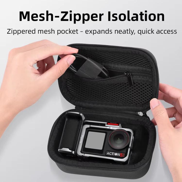 Flymile Carrying Case For DJI Osmo Action 5 Pro/4/3 Grip Cage Version Portable Handdbag - Black