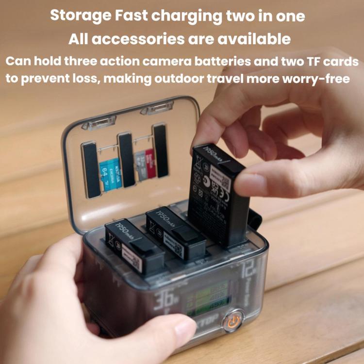 LKTOP ACG247 Multi-Functional Battery Charging Organizer For DJI Osmo 360 / Action 5 Pro / Action 4 / Action 3
