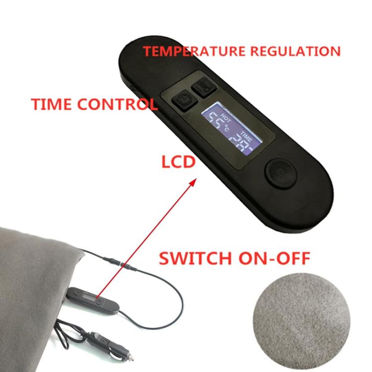 12V Car Electric Blanket for Road Trips - Gray