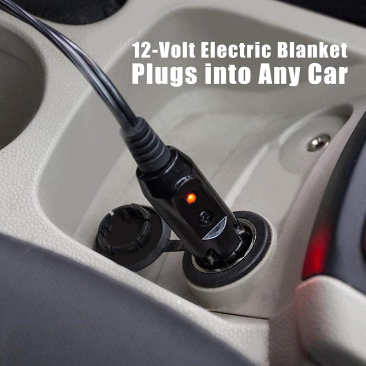 12V Car Electric Blanket for Road Trips - Gray
